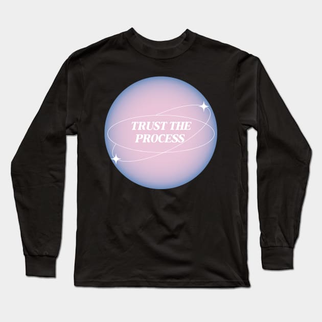 Trust the Process Pink Aura Long Sleeve T-Shirt by mystikwhale